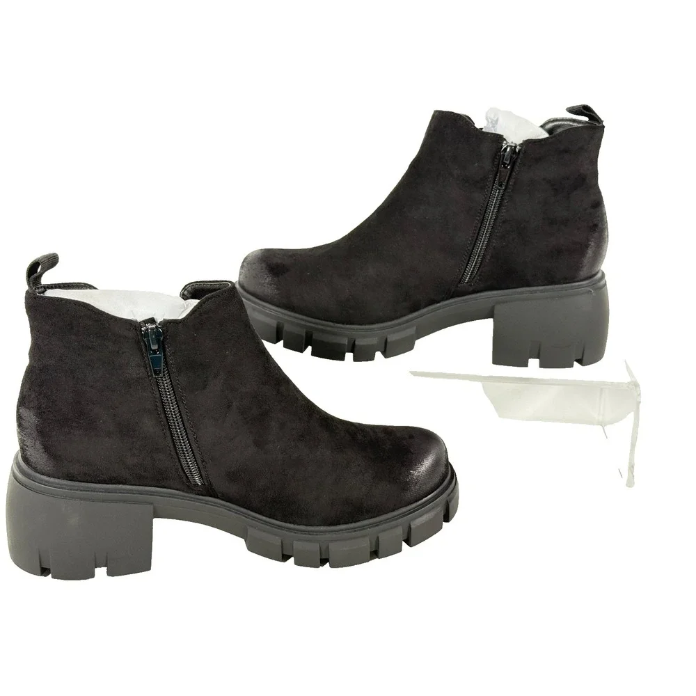 Pierre Dumas Camden-1 Black Lug Sole Chelsea Boots New Sz 10 M